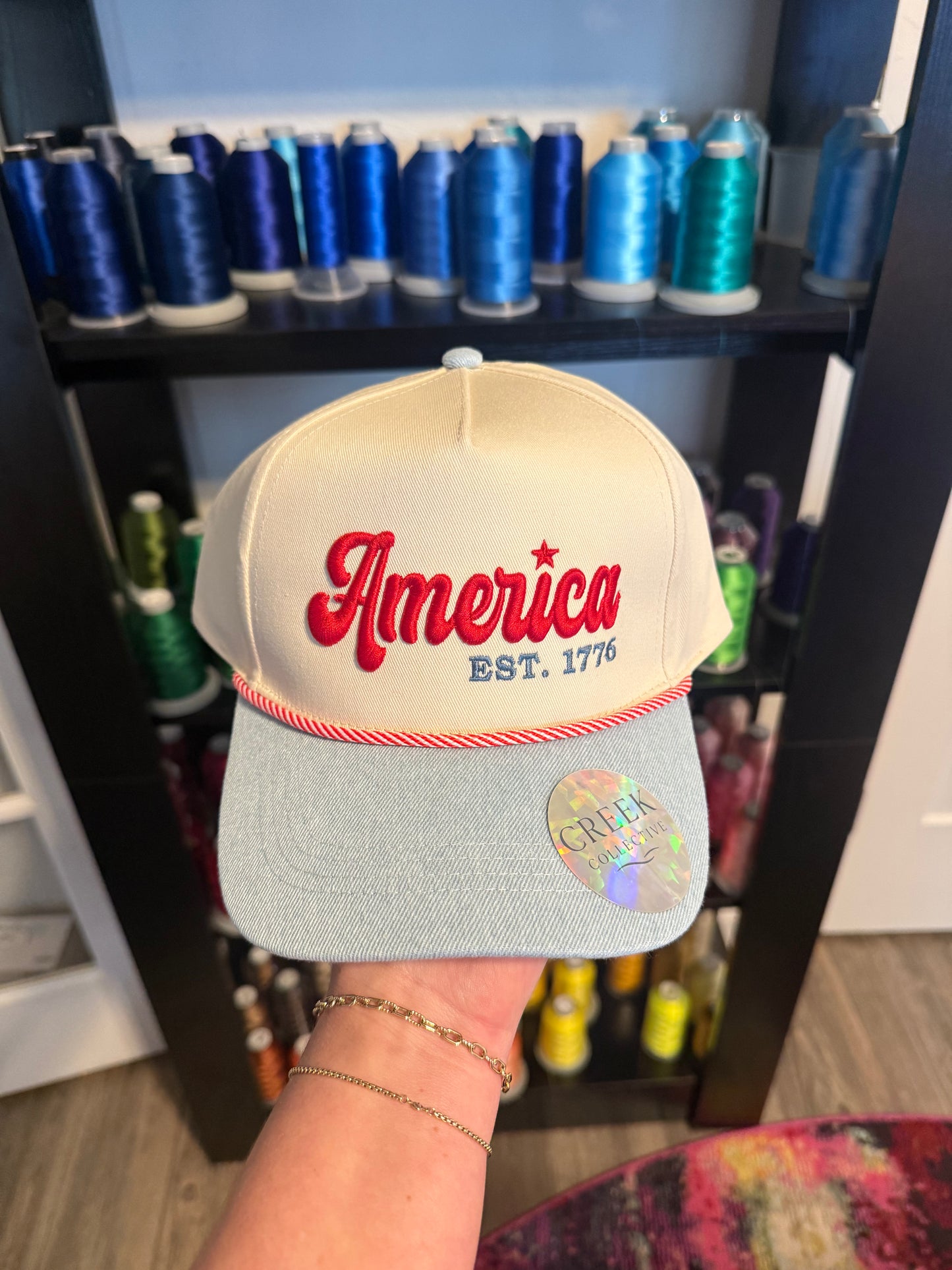 AMERICA CANVAS ROPE DENIM HAT