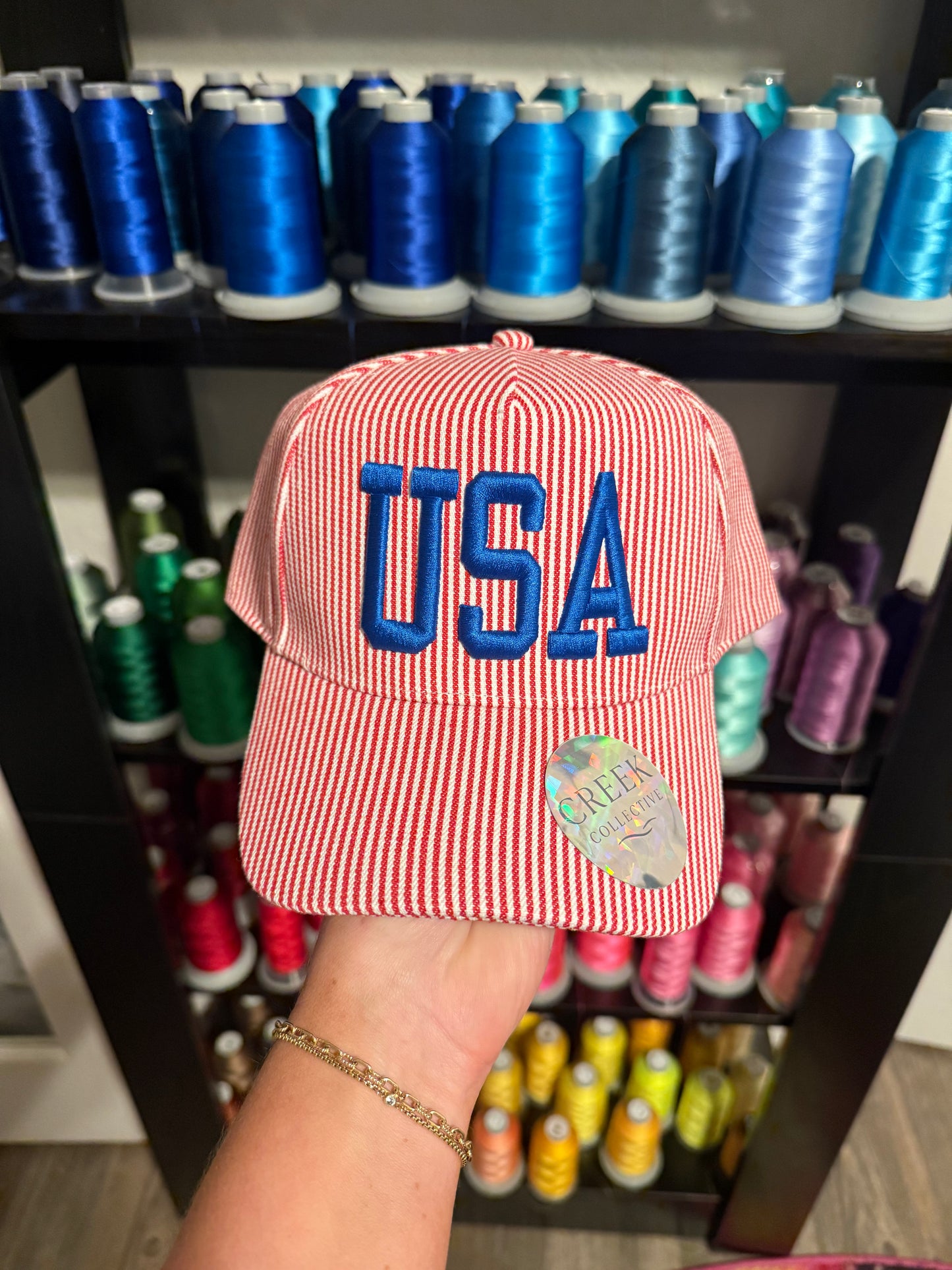 RED SEERSUCKER - USA