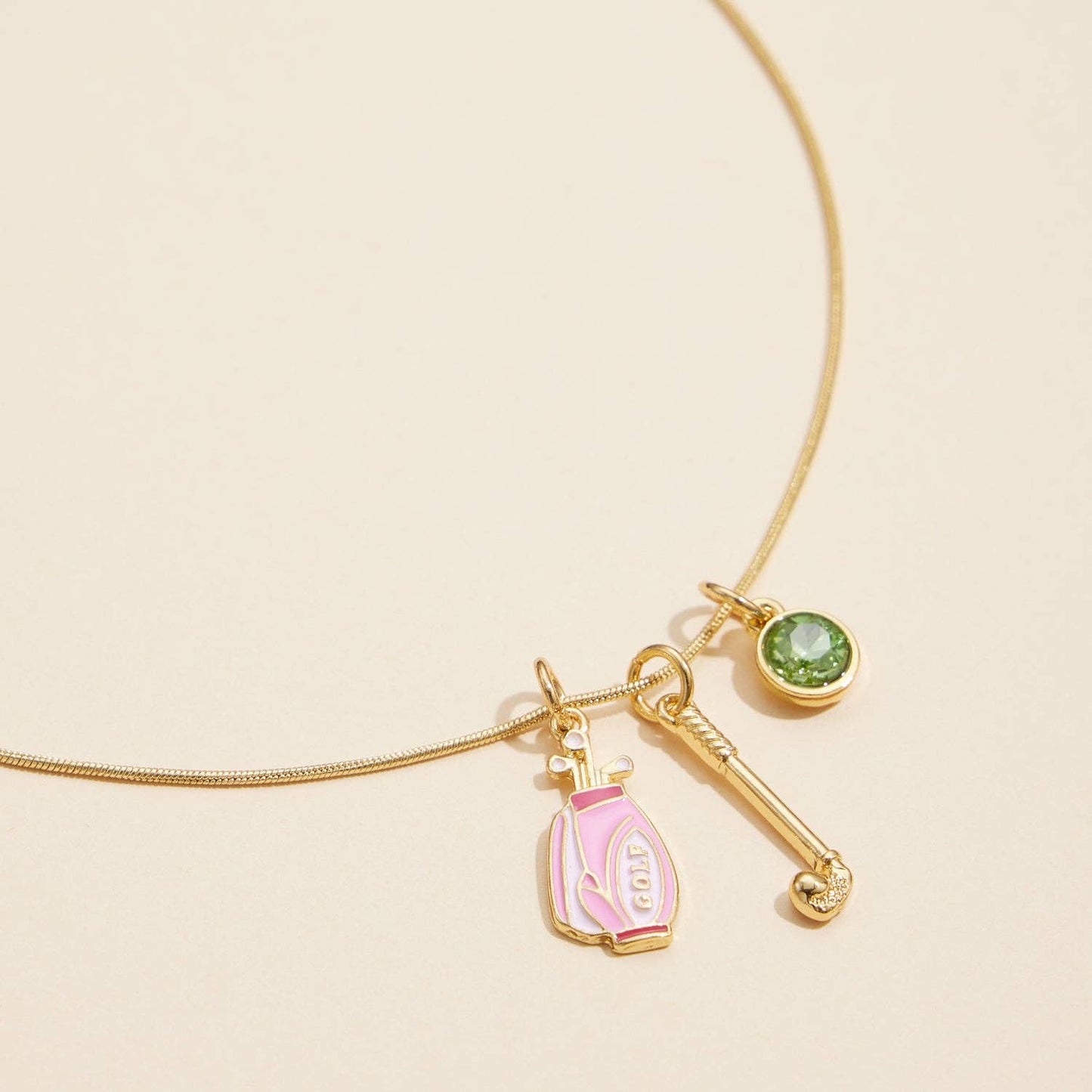Necklace - Golf Lover's Gold Dipped 18K Charm: Gold / One / 4DN18081