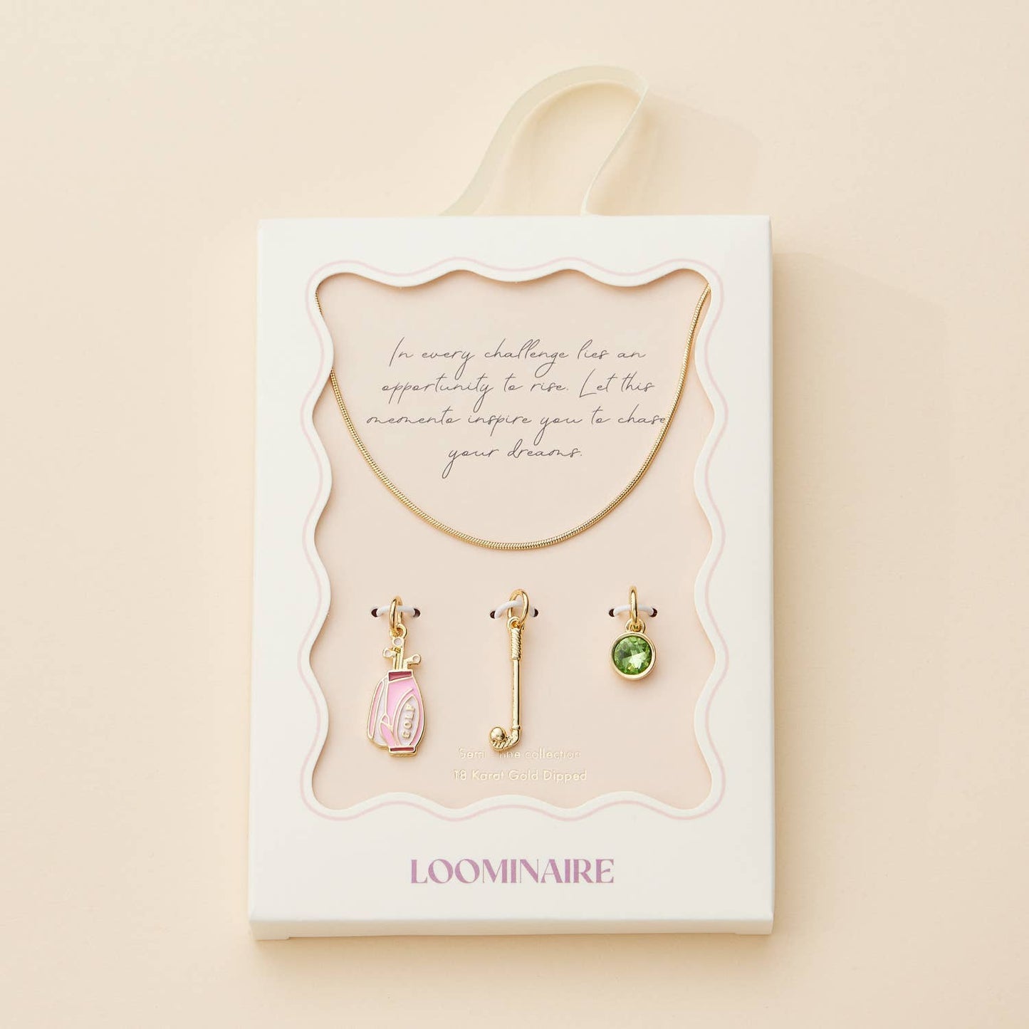 Necklace - Golf Lover's Gold Dipped 18K Charm: Gold / One / 4DN18081