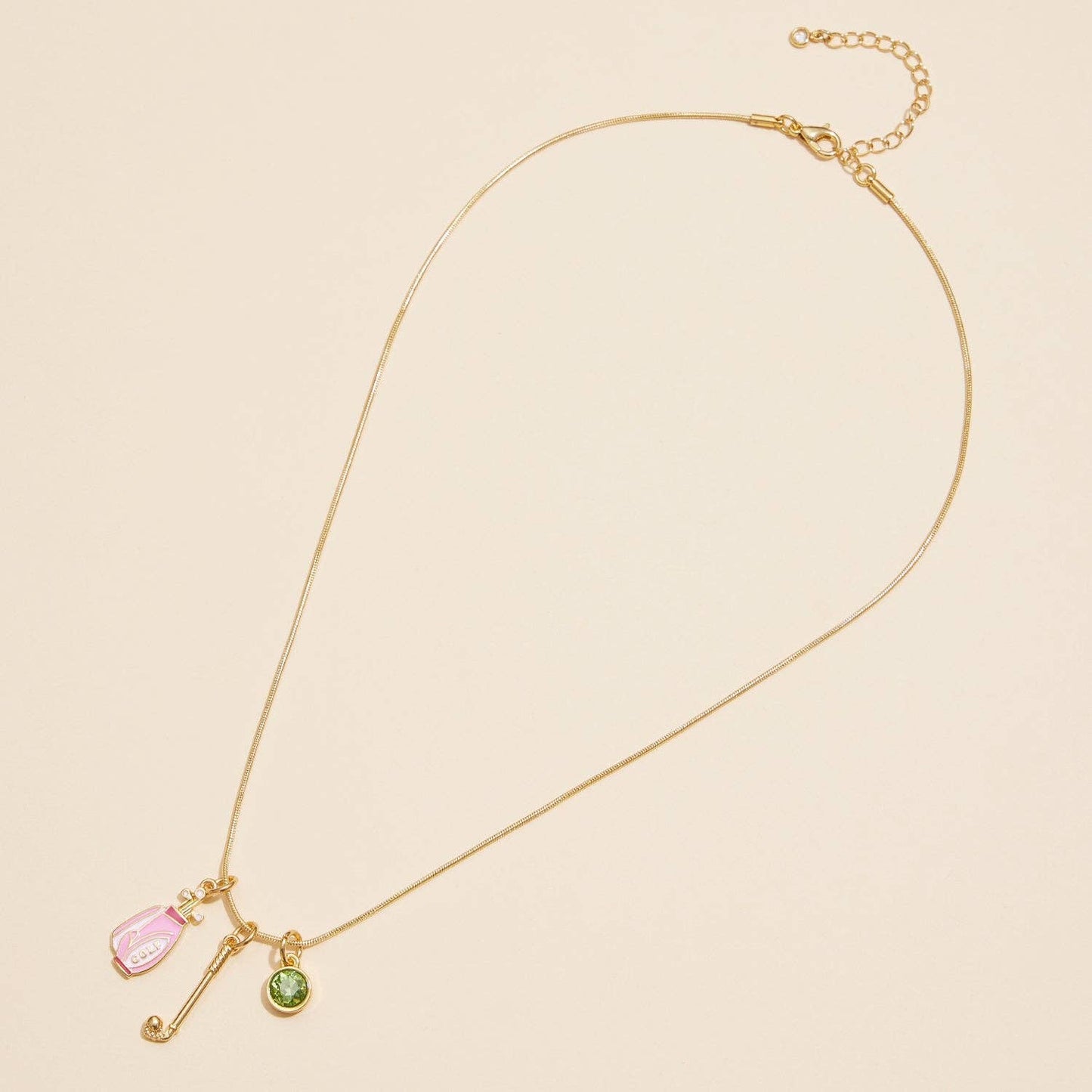 Necklace - Golf Lover's Gold Dipped 18K Charm: Gold / One / 4DN18081