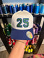 The Varsity Number Collection - Pinstripe Canvas- w/ glitter Appliqué
