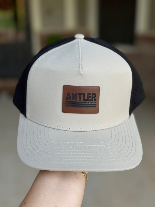 ANTLER NATION - TAN 5 PANEL DRYFIT SNAPBACK